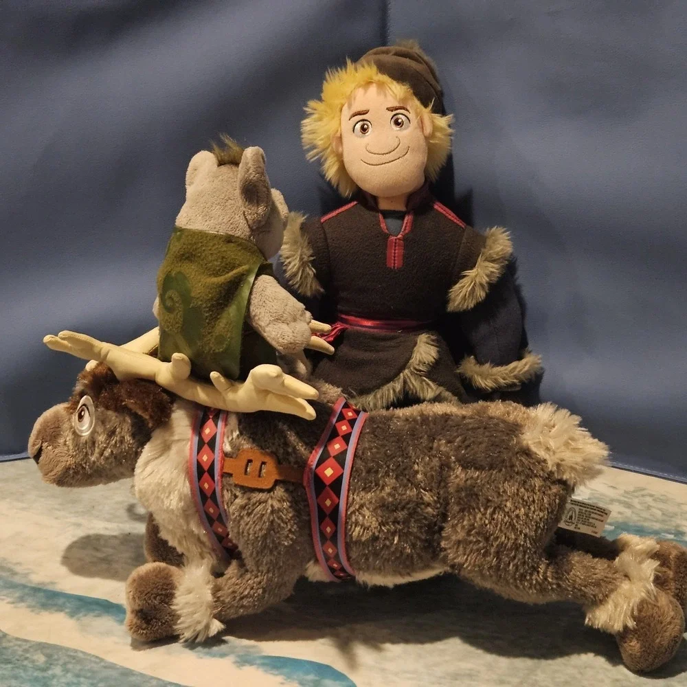 Disney Frozen Kristoff Sven Troll Plush Bundle 3 Pc Disney Store Just Play